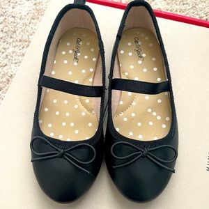 EUC Cat & Jack Black Dress Shoes with Bow, Toddler Size 10